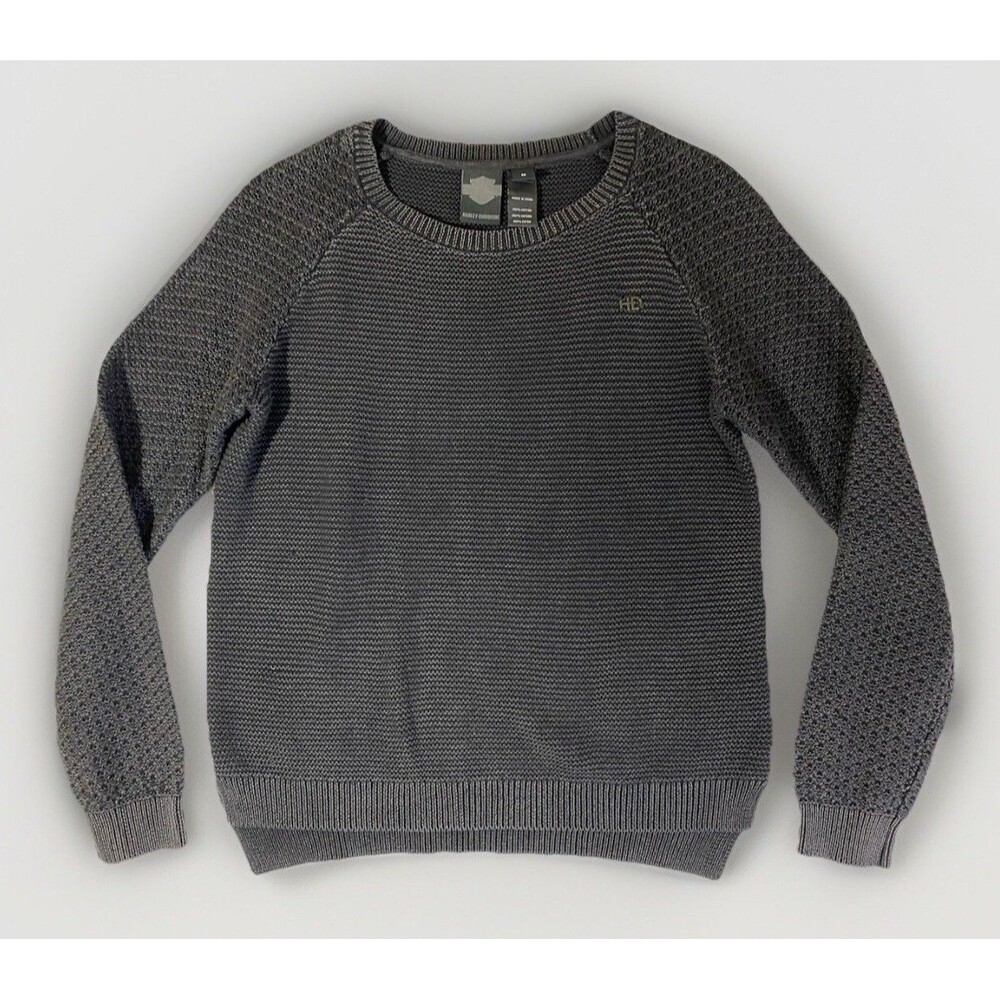 Harley Davidson Women's Sweater Charcoal Gray Long Sleeve Size M